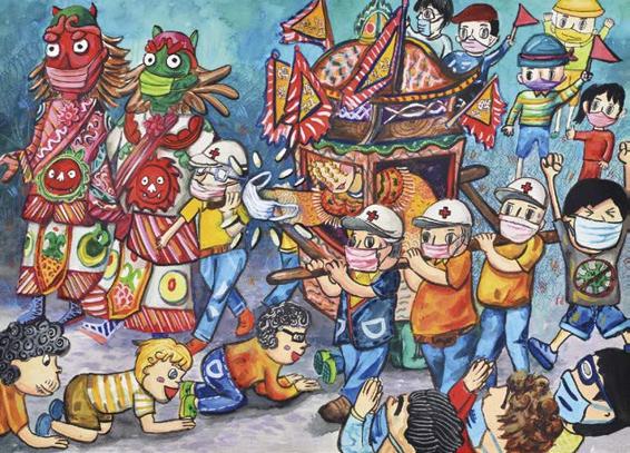 《一罩難求》場面描繪豐富,構圖堅實緊湊。