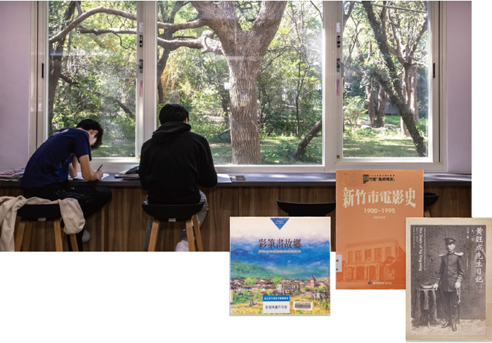 竹中圖書館採光極佳搭配高腳椅的設計,吸引學生入館自習。
