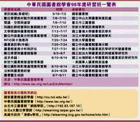 中華民國圖書館學會98年度研習班一覽表。