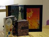 2010年法國主題國預計在台北國際書展期間展出2,500種書籍,圖為分子料理書籍及展覽「你說、我說:六十億聲音」等法文書籍。